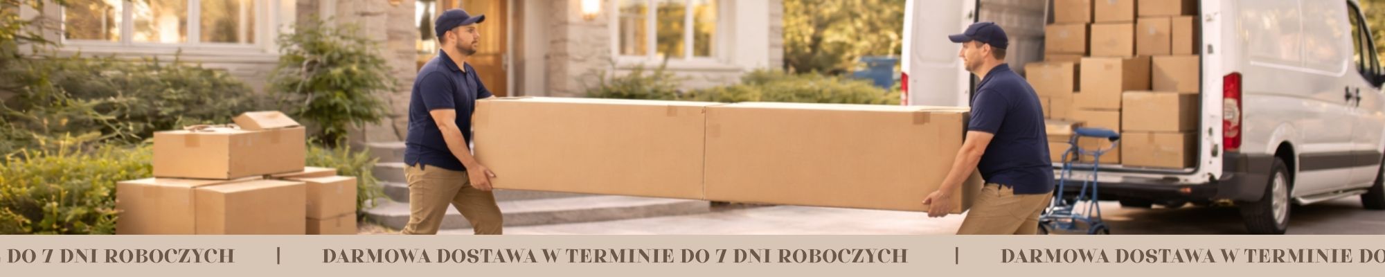 Darmowa dostawa mebli – wniesienie dużego elementu wyposażenia do domu klienta w 7 dni roboczych