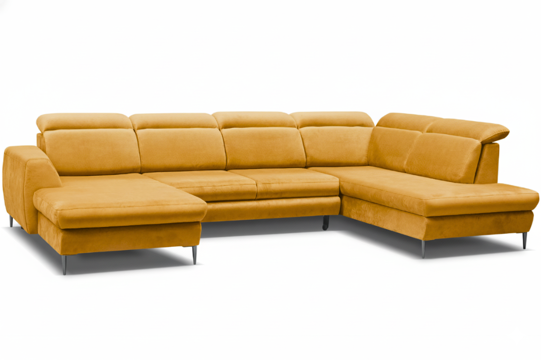 Narożnik DAKOTA WAVE 05 z regulowanymi zagłówkami + x2 pojemniki na pościel - SZYBKA WYSYŁKA