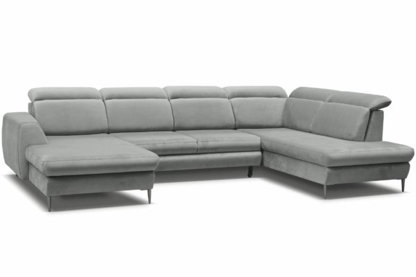 Narożnik DAKOTA z regulowanymi zagłówkami + x2 pojemniki na pościel