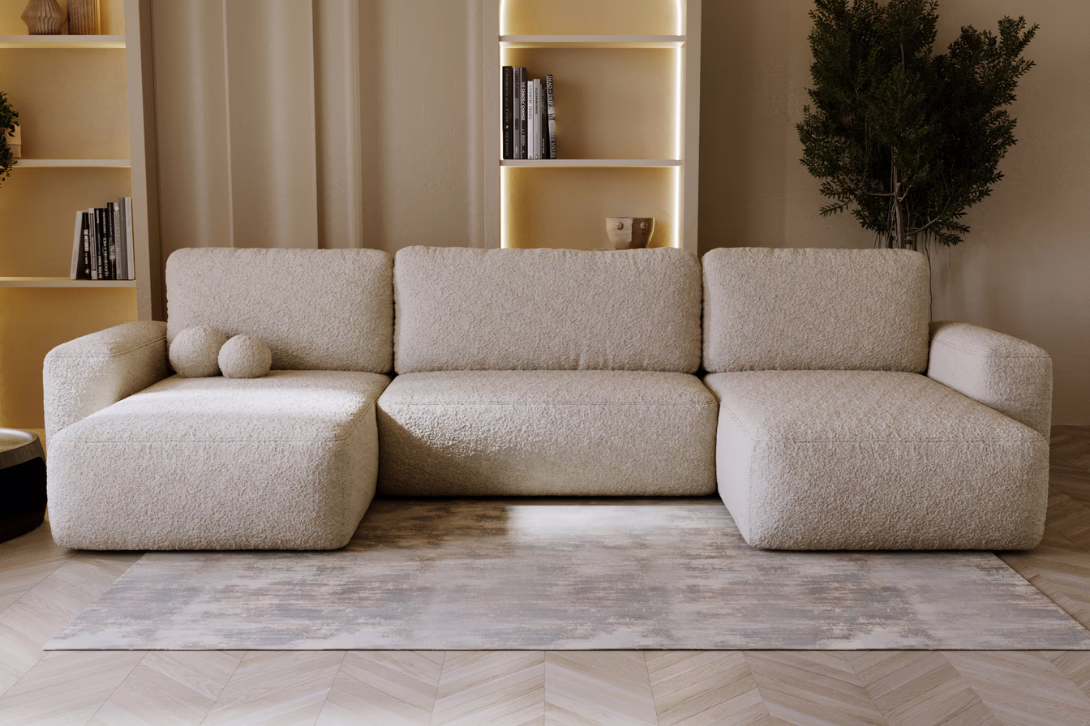 Narożnik FLOW U – funkcja spania + pojemnik na pościel