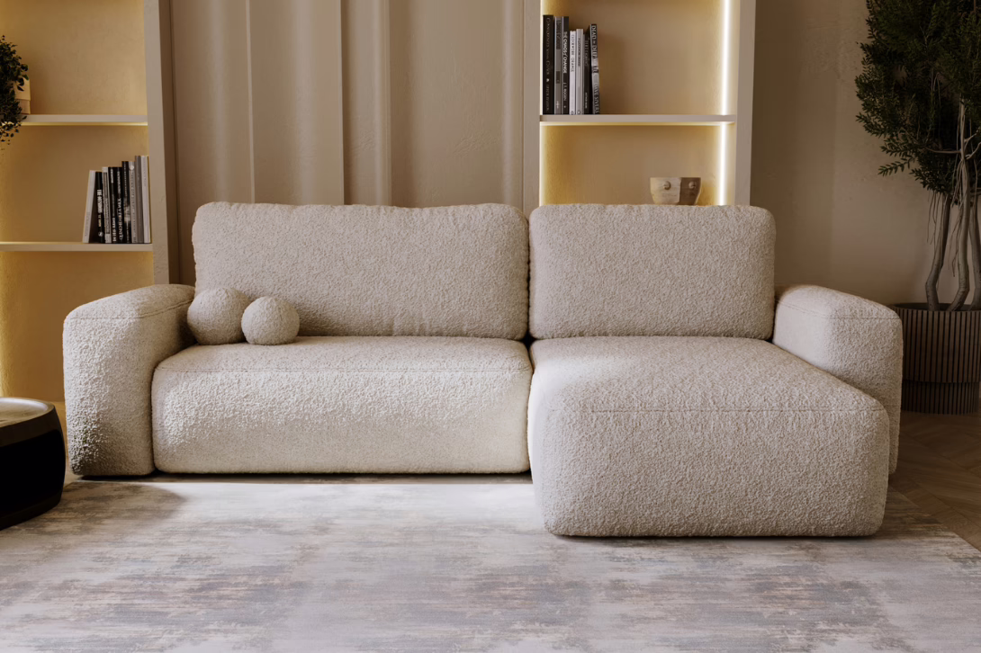 Narożnik FLOW L – funkcja spania + pojemnik na pościel