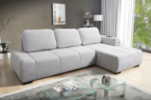 Narożnik ZOLA - pojemnik na pościel + port USB - 251x154 cm