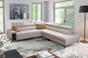 Narożnik DIANA IX - regulowane zagłówki + port USB + GRATIS PODUSZKI - 280x294 cm