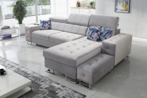 Narożnik LUXE I - regulowane zagłówki + port USB + GRATIS PODUSZKI - 295x183 cm