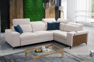 Narożnik TARO II - lamele + regulowane zagłówki + GRATIS PODUSZKI - 283x203 cm