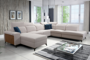 Narożnik TARO X - lamele + regulowane zagłówki + GRATIS PODUSZKI - 361x183/300 cm