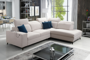 Narożnik TARO VII MIX - regulowane zagłówki + port USB + GRATIS PODUSZKI - 283x224 cm