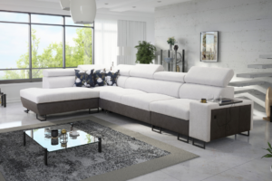 Narożnik LEMBO XI MINI - regulowane zagłówki + port USB + GRATIS PODUSZKI - 350x220 cm