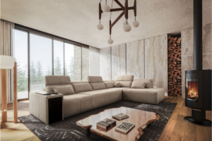 Narożnik INEZ XI - regulowane zagłówki + 2x barek + GRATIS PODUSZKI - 350x240 cm