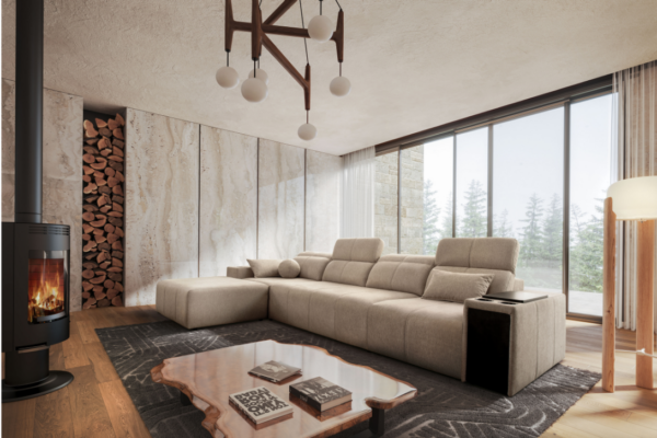 Narożnik INEZ XII - regulowane zagłówki + 2x barek + GRATIS PODUSZKI - 348x202 cm