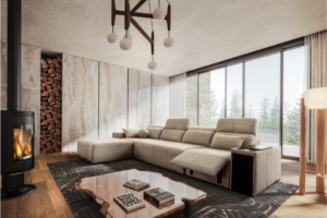 Narożnik INEZ XII MIX - regulowane zagłówki + 2x barek + GRATIS PODUSZKI - 348x202 cm