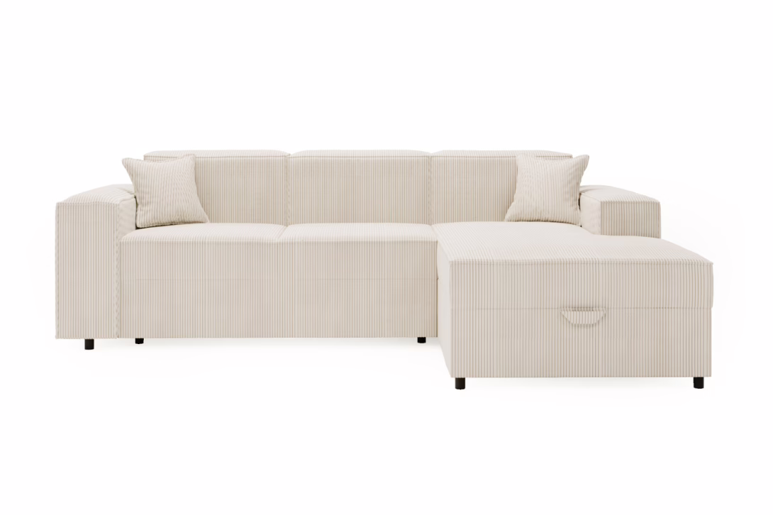 Narożnik SANI L – funkcja spania + pojemnik na pościel – sztruks