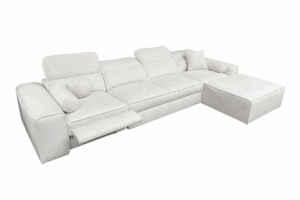 Narożnik TAVIO XI MIX - regulowane zagłówki + pojemnik na pościel + GRATIS PODUSZKI - 343x216 cm