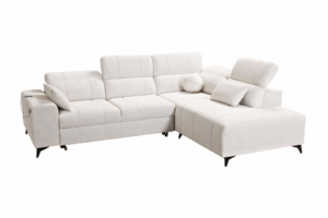 Narożnik VIVIEN VI - regulowane zagłówki + pojemnik na pościel + GRATIS PODUSZKI - 276x216 cm