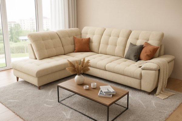 Narożnik FOREST - regulowane zagłówki + pojemnik na pościel