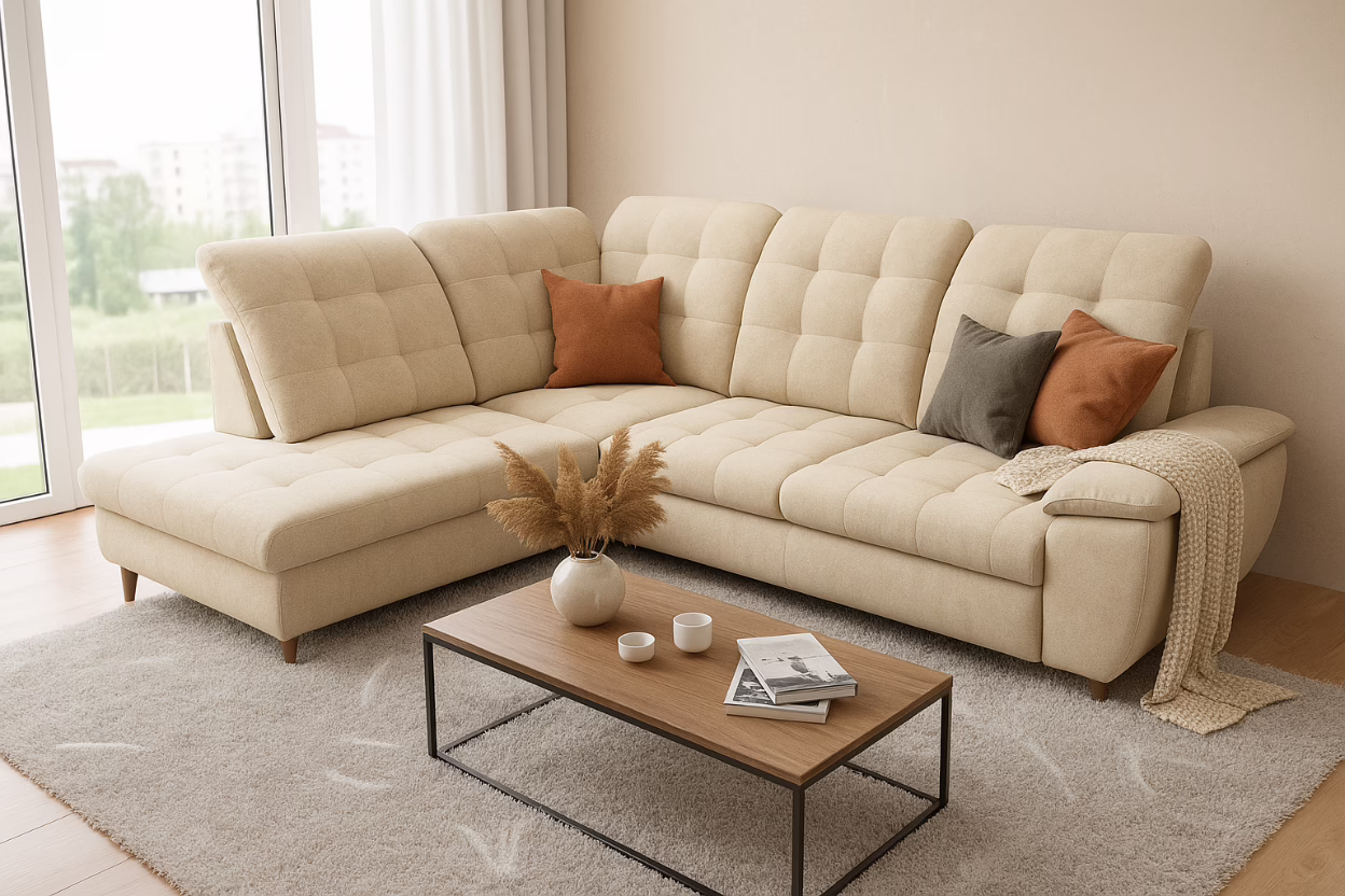 Narożnik FOREST – regulowane zagłówki + pojemnik na pościel