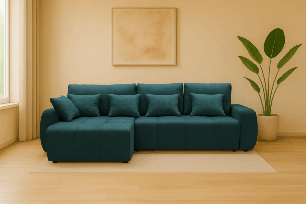 Narożnik DORA - funkcja spania + pojemnik na pościel