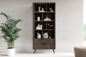 Regał 113,2 cm bezuchwytowy z listwami MDF ARON