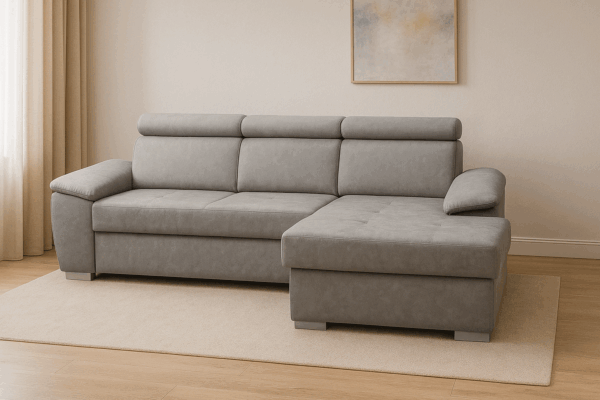 Narożnik LIBER - regulowane zagłówki + pojemnik na pościel