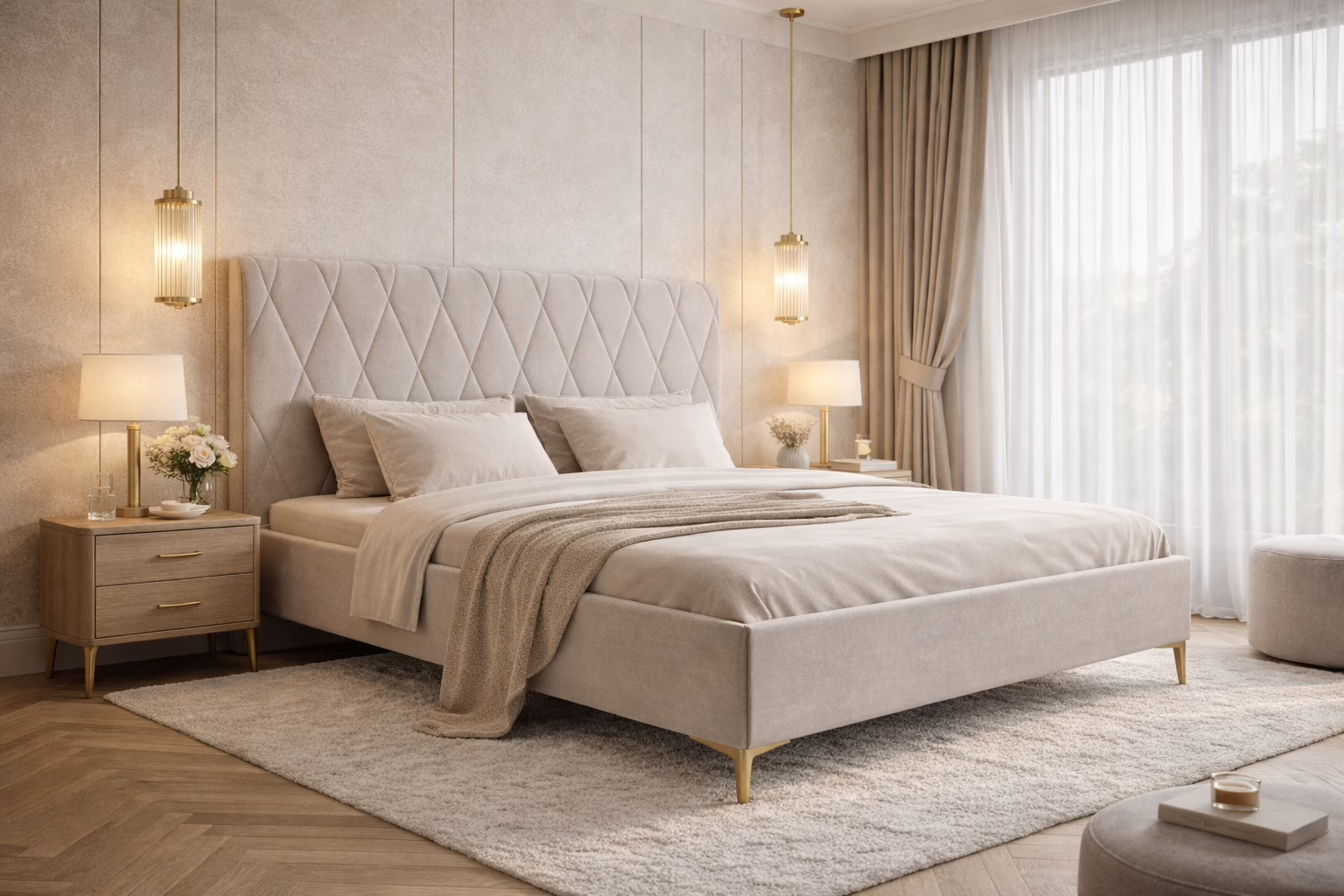 Łóżko tapicerowane HILTON