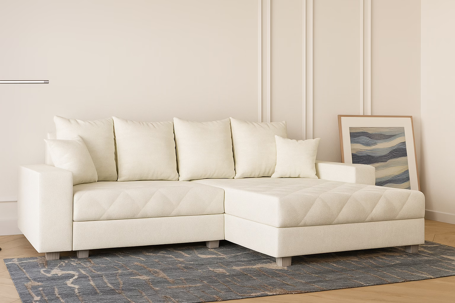 Narożnik LUNA – funkcja spania + 2x pojemnik na pościel