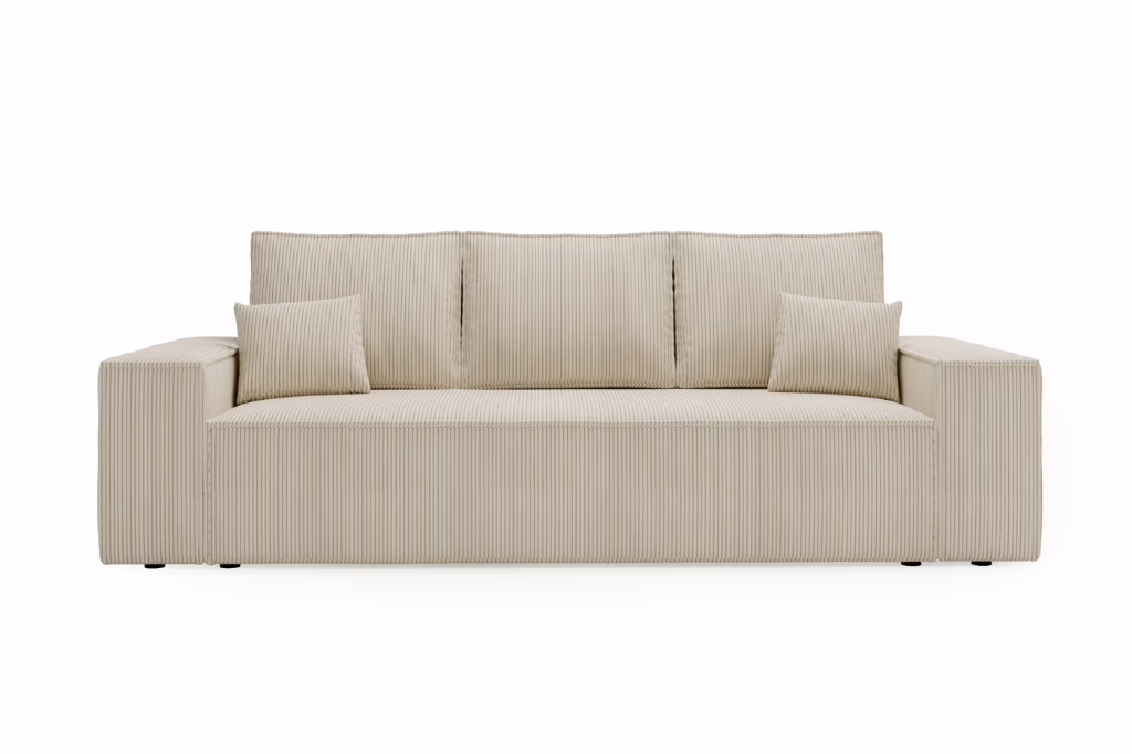 Sofa MALAGA – funkcja spania + pojemnik na pościel – sztruks