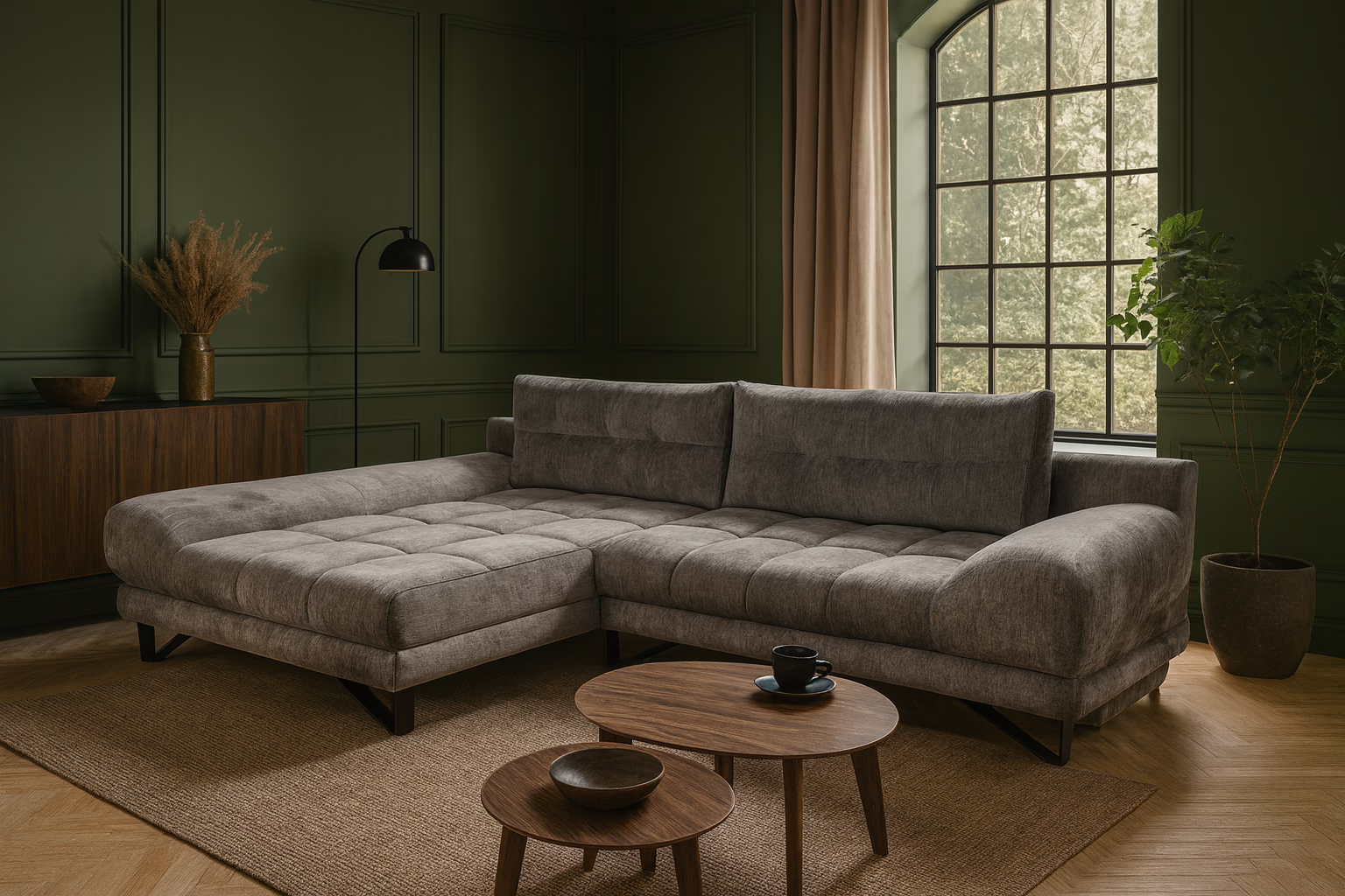 Narożnik ARNI – funkcja spania + pojemnik na pościel