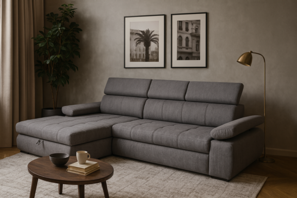 Narożnik ARNI - funkcja spania + pojemnik na pościel