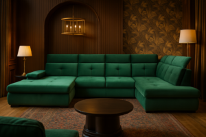 Narożnik BARTONE I - regulowane zagłówki + pojemnik na pościel