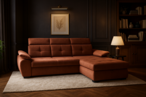 Narożnik BARTONE II - regulowane zagłówki + funkcja spania