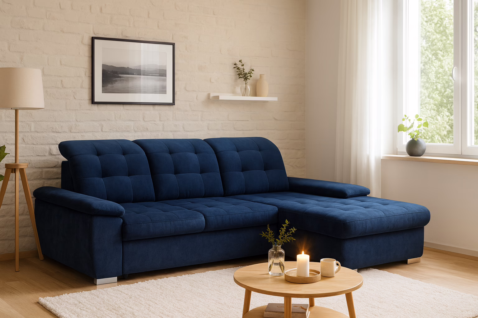 Narożnik CARLOS – regulowane zagłówki i oparcia + funkcja spania