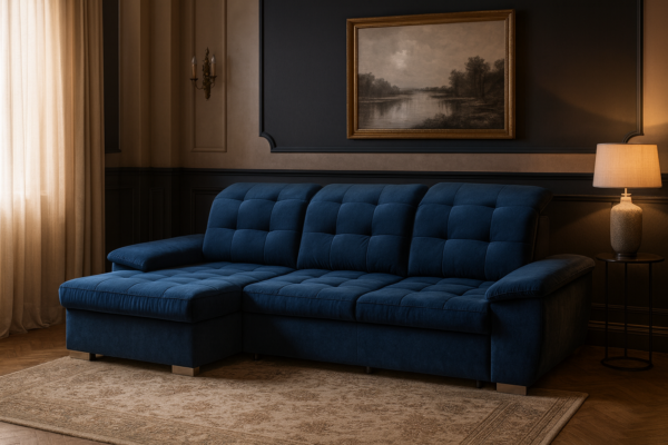 Narożnik CARLOS - regulowane zagłówki i oparcia + funkcja spania