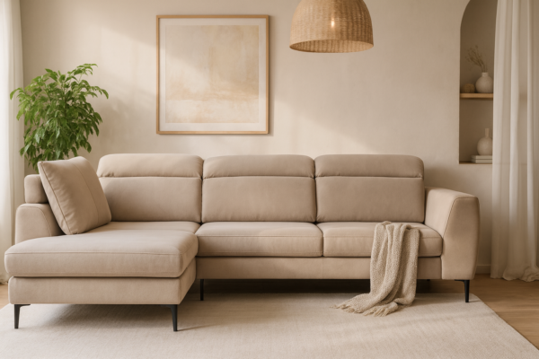 Narożnik IMPERIO - regulowane zagłówki + pojemnik na pościel