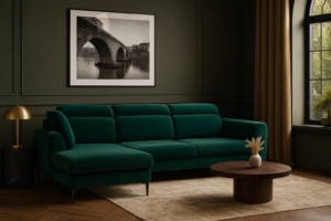 Narożnik IMPERIO - regulowane zagłówki + pojemnik na pościel