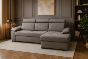 Narożnik LIBER - regulowane zagłówki + pojemnik na pościel