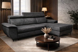 Narożnik LUKAS - regulowane zagłówki + pojemnik na pościel