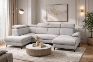 Narożnik MAXIMO - regulowane zagłówki + 2x pojemnik na pościel