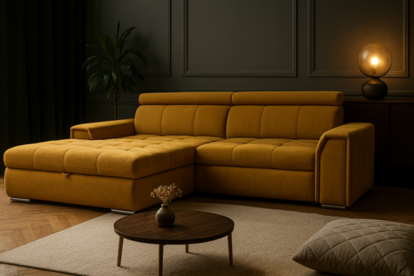 Narożnik PUENTE - regulowane zagłówki + funkcja spania