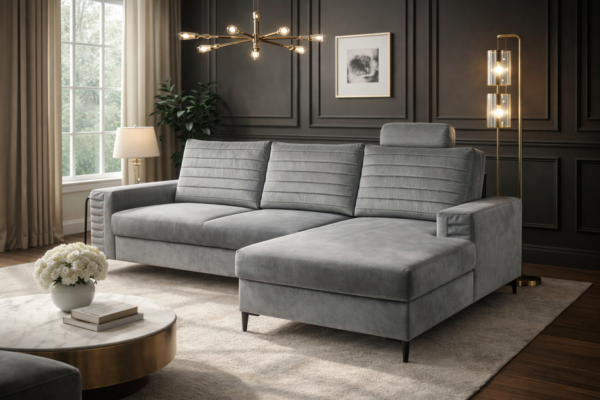 Narożnik RIVANO - funkcja spania + pojemnik na pościel