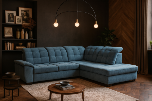 Narożnik ROYAL - regulowane zagłówki + pojemnik na pościel