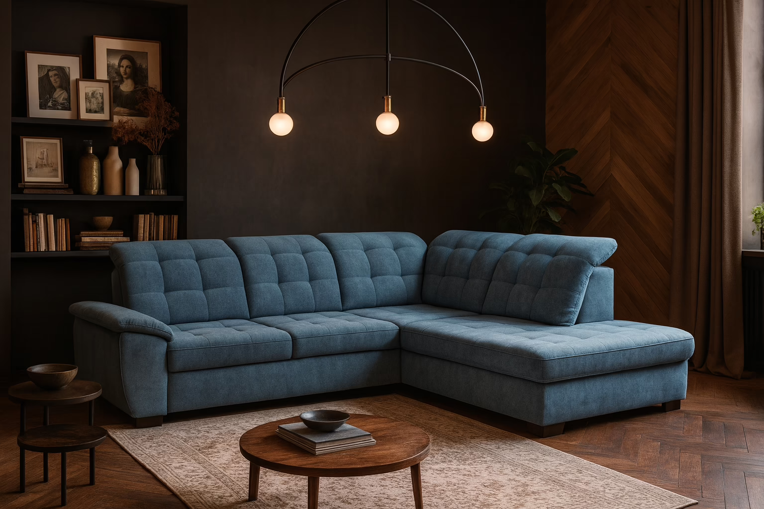 Narożnik ROYAL – regulowane zagłówki + pojemnik na pościel