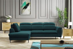 Narożnik IMPERIO - regulowane zagłówki + pojemnik na pościel