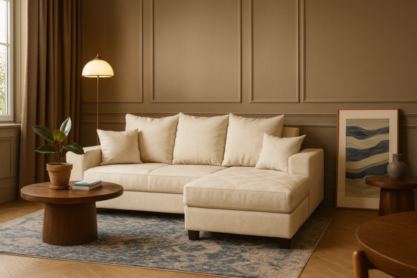 Narożnik LUNA - funkcja spania + 2x pojemnik na pościel