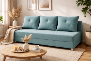 Sofa 3-osobowa 195 cm rozkładana z funkcją spania i pojemnikiem - tkanina KRONOS 26 szybka wysyłka FIORE