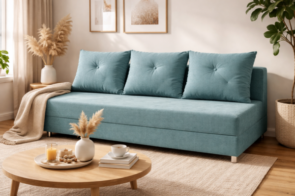 Sofa 3-osobowa 195 cm rozkładana z funkcją spania i pojemnikiem - tkanina KRONOS 26 szybka wysyłka FIORE