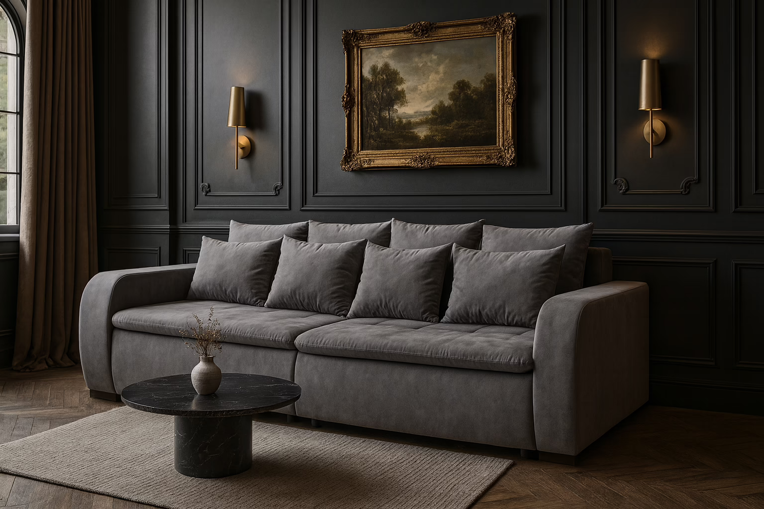 Sofa GLORIA – funkcja spania + 2x pojemnik na pościel