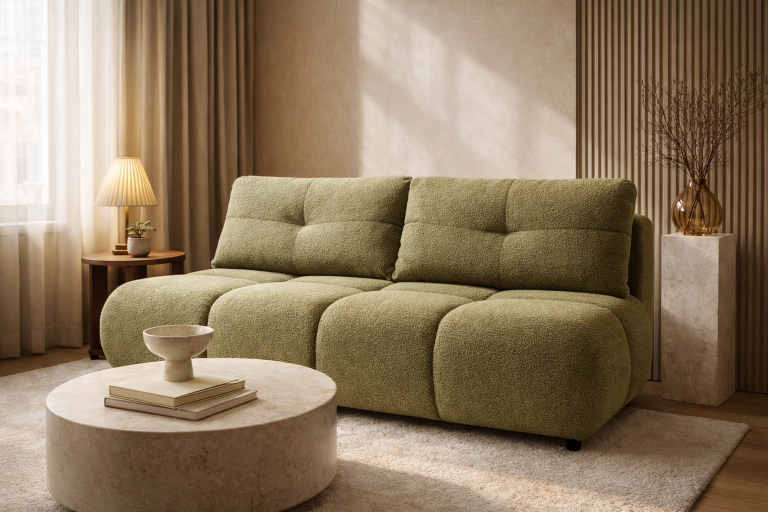 Sofa MILO – funkcja spania + pojemnik na pościel