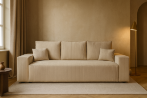 Sofa MODO - funkcja spania + pojemnik na pościel - sztruks