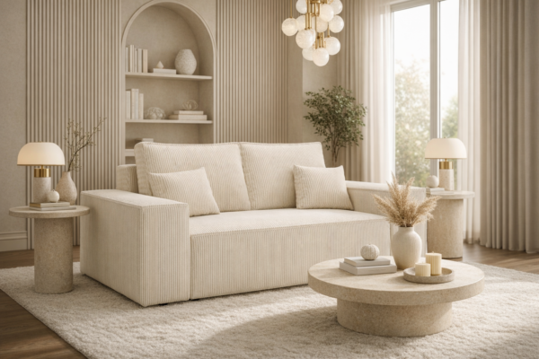 Sofa MODO SMALL - funkcja spania + pojemnik na pościel - sztruks