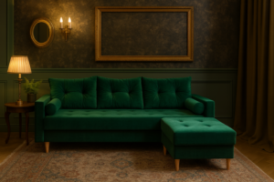 Sofa STILO + PUF - funkcja spania + pojemnik na pościel